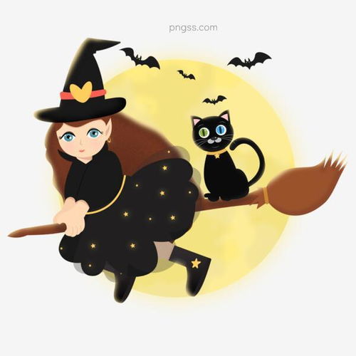 万圣节圆月女巫和黑猫骑扫把插图图片大小2000x2000px图片尺寸1.78mb来自png搜索网pngss.com免费免扣png素材下载蝙蝠发光飞上天黑猫黑色黑夜卡通手绘可爱恐怖猫女孩女巫万圣节
