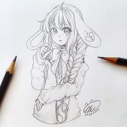 不会画女生这么多动漫线稿给你临摹还怕画不好吗