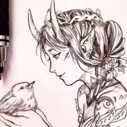 自动铅笔画作品欣赏二