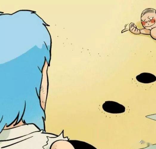 搞笑漫画沙滩上的洞口,原来是一个大叔留下的