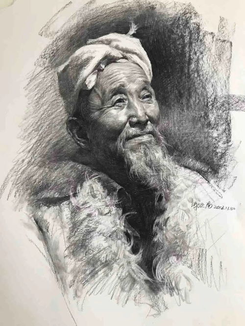 严谨的造型,强烈的画味思想者带你欣赏谢延南素描头像