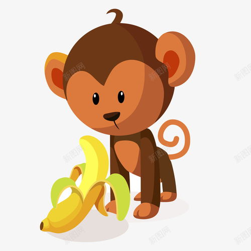 卡通小猴子动物矢量图免费下载页面网页平面电商创意素材卡通香蕉素材