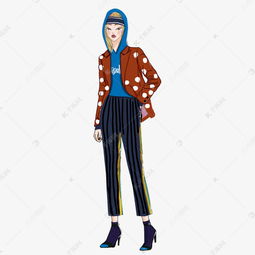 红色波点西服潮牌少女条纹卫衣帽衫png素材图片免费下载千库网