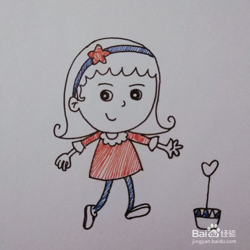 简笔画62卡通可爱女孩
