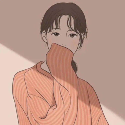 一组卡通简约情侣头像