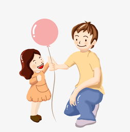 爸爸给女儿买气球卡通插画图片素材其他格式下载动漫人物大全