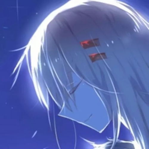 蓝色系头像动漫女生唯美