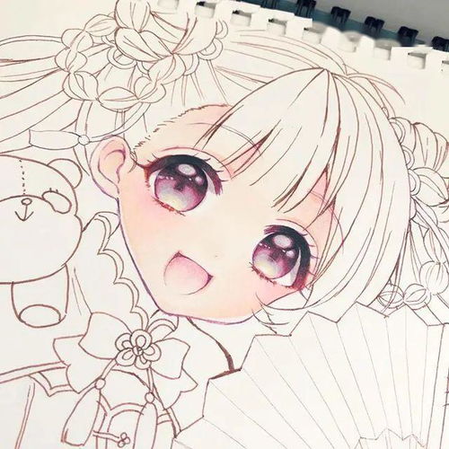 炒鸡可爱仙气的动漫人物女生马克笔插画线稿