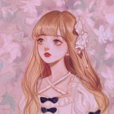 粉色系动漫女生头像心情不好,就去看海
