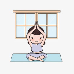 手绘室内瑜伽打坐动作图片素材其他格式下载动漫人物大全