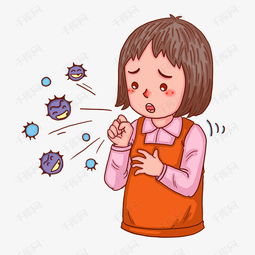 手绘卡通女孩子咳嗽免抠素材图片免费下载千库网