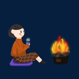 冬季小女孩室内用火炉取暖图片素材其他格式下载动漫人物大全