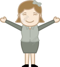 张开双臂的女孩商业卡通人物矢量图矢量图免费下载eps格式编号14630418千图网