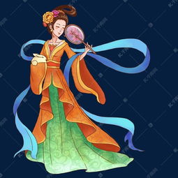 中秋节卡通嫦娥腾云持扇抱兔素材图片免费下载千库网