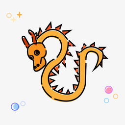 黄色的龙手绘插画图片素材其他格式下载动漫人物大全