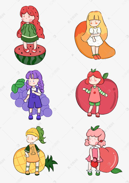 夏日水果拟人女孩卡通创意素材图片免费下载千库网