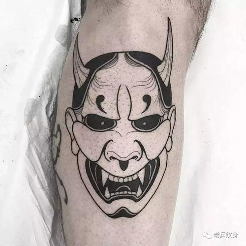 纹身素材日式面具