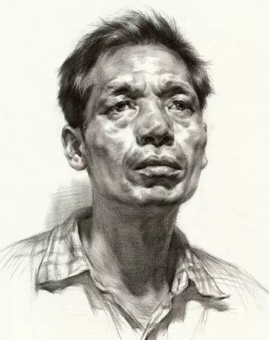 杭州画室素描男中年高分步骤讲解
