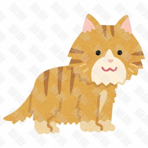 一只毛发非常长的长毛猫的小猫猫咪手绘卡通插画手绘png儿童插画免扣素材1阿猫阿狗