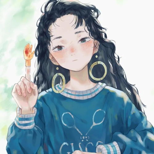 动漫女头蓝色系手绘女生头像壁纸