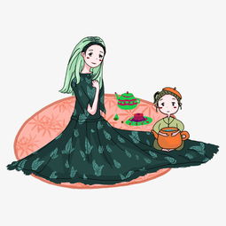 漂亮妈妈和孩子喝下午茶图片素材其他格式下载动漫人物大全