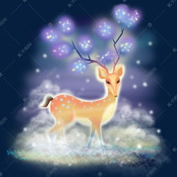 梦幻动物梅花鹿素材图片免费下载千库网