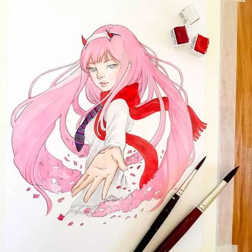 水彩风动漫插画仙气逼人学水彩就该画这种水彩动漫人物女