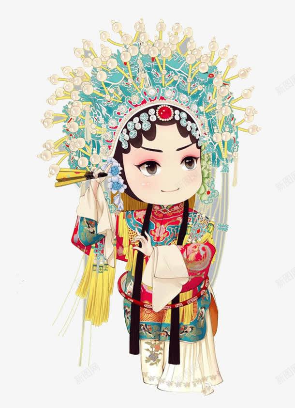 卡通版京剧人物平面电商创意素材戏曲人物素材