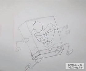 奔跑的海绵宝宝简笔画步骤