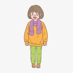 冬季冬日短发少女卡通手绘图片素材其他格式下载动漫人物大全