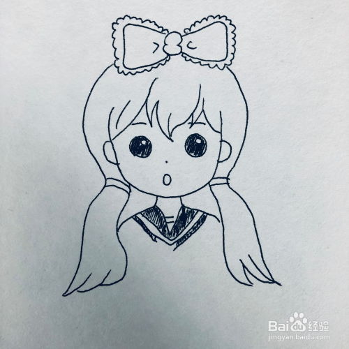 怎么绘画日系少女卡通简笔画