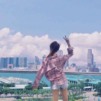 女头背影小清新森系文艺唯美森女图片头像无水印