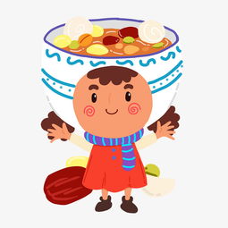 腊八节卡通人物和腊八粥插画图片素材其他格式下载动漫人物大全