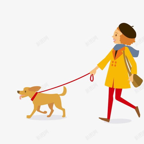 牵着宠物狗的美女设计图片免费下载页面网页平面电商创意素材卡通宠物素材