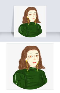 短发少女手绘插画png透图片素材psb格式下载动漫人物大全