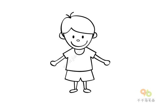 帅气的小男孩简笔画