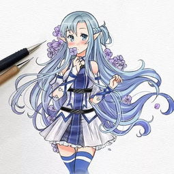 小清新二次元动漫美少女,快保存下来去练习吧