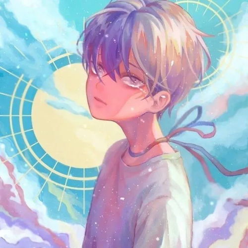 动漫男头好看的男生头像手绘星空文艺卡通孤独
