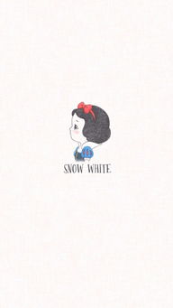 白雪公主简洁白底文字手绘