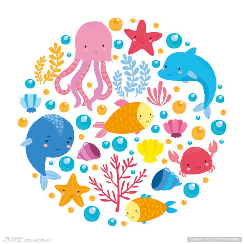 卡通海洋生物设计图海洋生物
