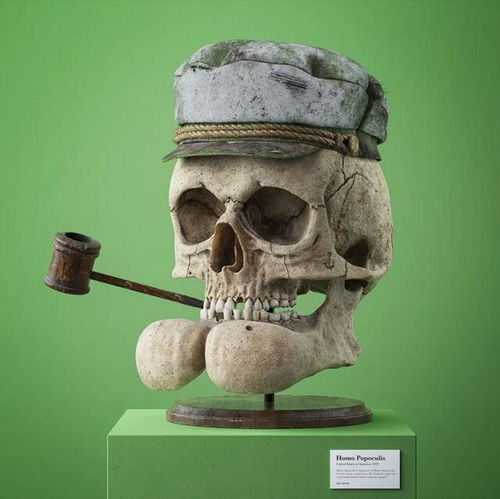 艺术家用仿真骨骼化石纪念自己最喜欢的动画片