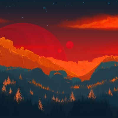 唯美动漫头像风景,唯美红色夕阳动漫风景图片