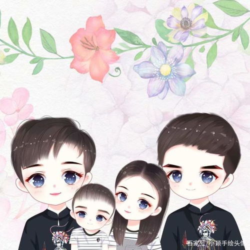 一家四口用什么头像换上手绘头像,简单好看