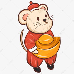 鼠年金鼠迎春国潮风格卡通插画素材图片免费下载千库网