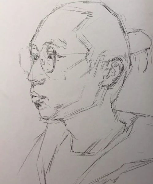 传奇绘画课堂回顾第二七六集朱传奇教你画戴眼镜的发髻男生四分之三侧素描头像