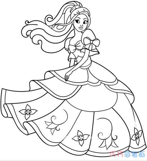 如何画跳舞的公主素描简单漂亮手绘公主简笔画图片