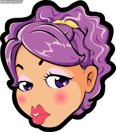 卡通美女头像女人头像矢量图