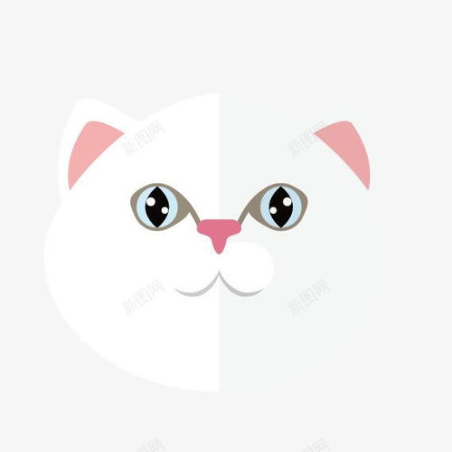白色卡通小猫脸部创意素材脸部素材