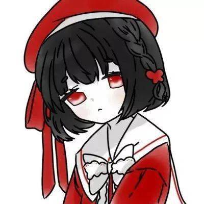 红色系动漫女生头像