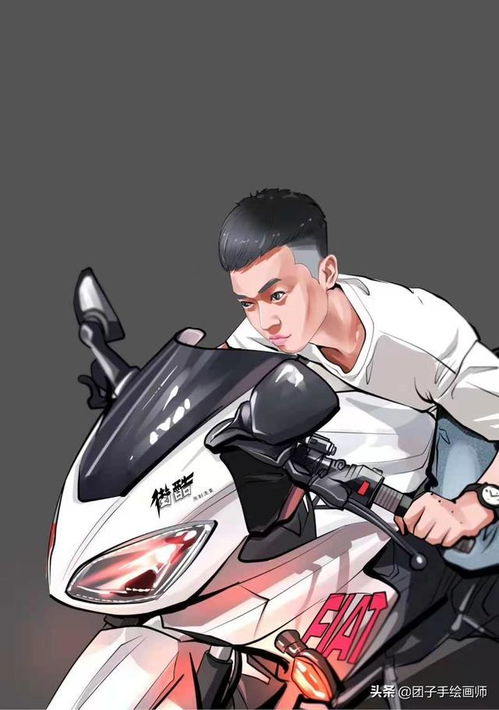 爱玩一组机车摩托车成熟男人帅气男人文艺男人漫画头像